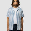 Bowling Short Sleeve Shirt Bold Stripes Light Blue