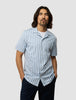 Bowling Short Sleeve Shirt Bold Stripes Light Blue