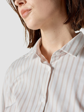 Business Shirt Slim Caramel Stripes