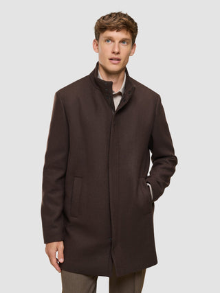 Casentino Wool Coat Saddle Brown