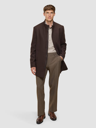 Casentino Wool Coat Saddle Brown