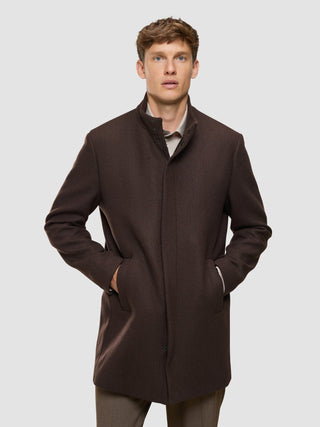 Casentino Wool Coat Saddle Brown