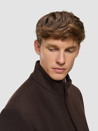 Casentino Wool Coat Saddle Brown