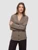 Women's Chunky Soft Wool Knit Cardigan Taupe Melange