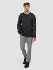Chunky Soft Wool Knit Crewneck Charcoal Melange
