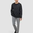 Chunky Soft Wool Knit Crewneck Charcoal Melange