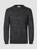 Chunky Soft Wool Knit Crewneck Charcoal Melange