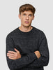 Chunky Soft Wool Knit Crewneck Charcoal Melange