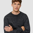 Chunky Soft Wool Knit Crewneck Charcoal Melange