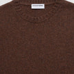 Chunky Soft Wool Knit Crewneck Saddle Brown Melange