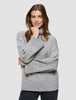 Women's Chunky Soft Wool Knit Turtleneck Medium Grey Melange
