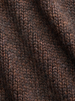 Chunky Soft Wool Knit Vest Saddle Brown Melange