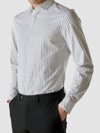 Classic Shirt Black Stripes Slim