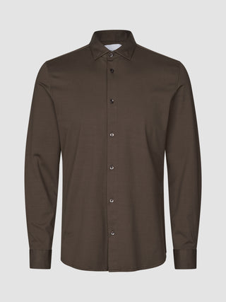 Classic Shirt Saddle Brown Slim