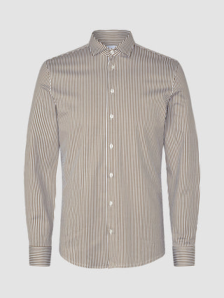 Classic Shirt Shadow Brown Stripe Slim