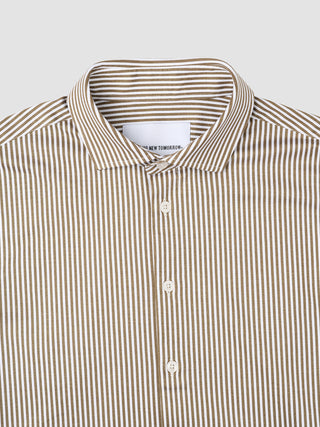 Classic Shirt Shadow Brown Stripe Slim