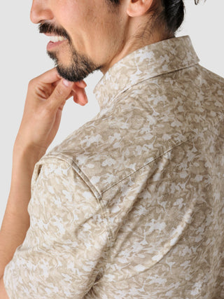 Classic Short-Sleeved Patterned Shirt Clover