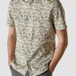 Classic Short-Sleeved Patterned Shirt Dried Leaves