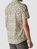 Classic Short-Sleeved Patterned Shirt Dried Leaves