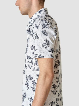 Classic Short Sleeve Shirt Navy Flower