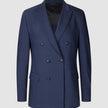 Double Breasted Tech Wool Blazer Navy