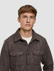 Double Layer Wool Overshirt Saddle Brown