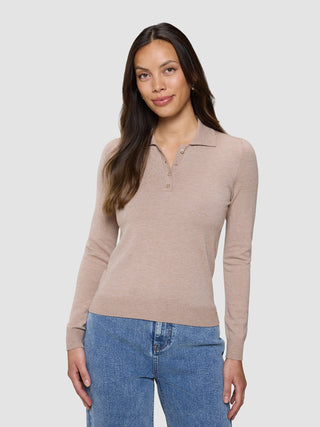 Women's Elevated Knit Polo Copper Melange