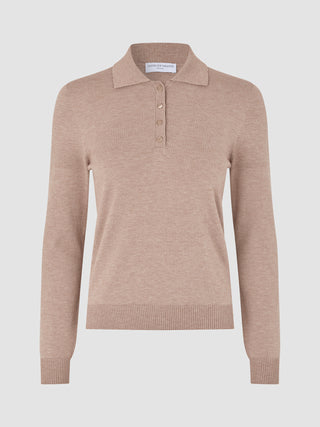 Women's Elevated Knit Polo Copper Melange