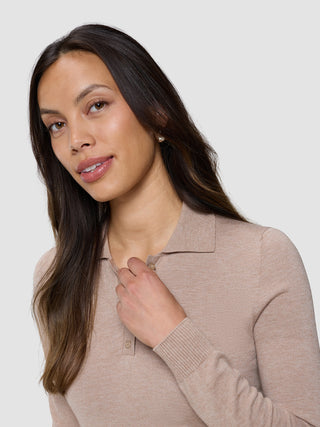 Women's Elevated Knit Polo Copper Melange