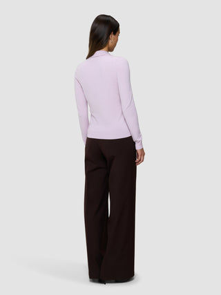 Women's Elevated Knit Polo Soft Pink Melange