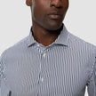Elevated Shirt Navy Stripe Thin Regular
