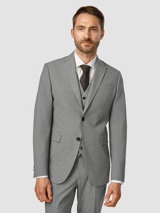Essential Blazer Regular Dark Grey Melange