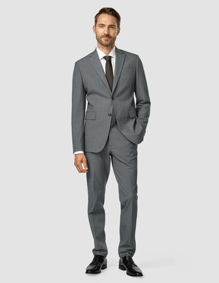 Essential Suit Pants Regular Dark Grey Melange