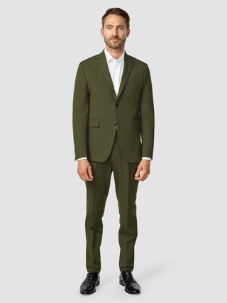 Essential Suit Pants Regular Moss Green Pinstripe