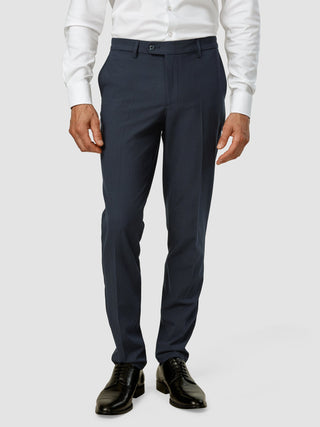 Essential Suit Pants Slim Dark Blue Check
