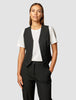 Essential Vest Short Black Silver Pinstripe