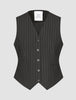Essential Vest Short Black Silver Pinstripe