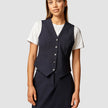 Essential Set Navy Pinstripe Short Vest & Maxi Skirt