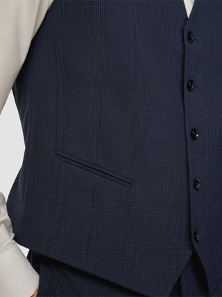 Essential Vest Dark Blue Check