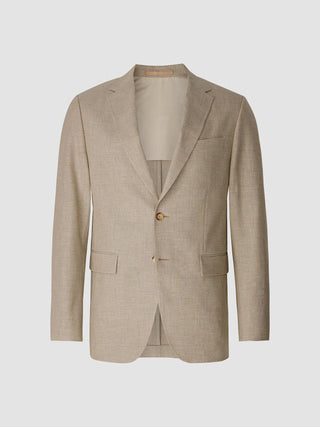 Essential Blazer Beige Melange Slim