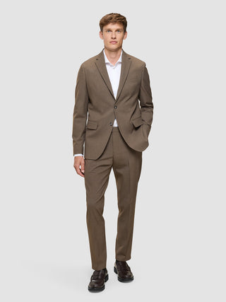 Essential Blazer Slim Saddle Brown Melange