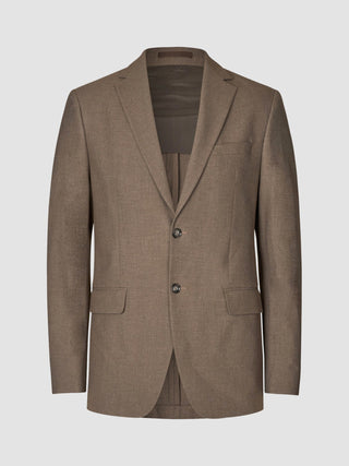 Essential Blazer Regular Saddle Brown Melange