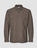 Essential Overshirt Saddle Brown Melange