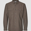 Essential Overshirt Saddle Brown Melange