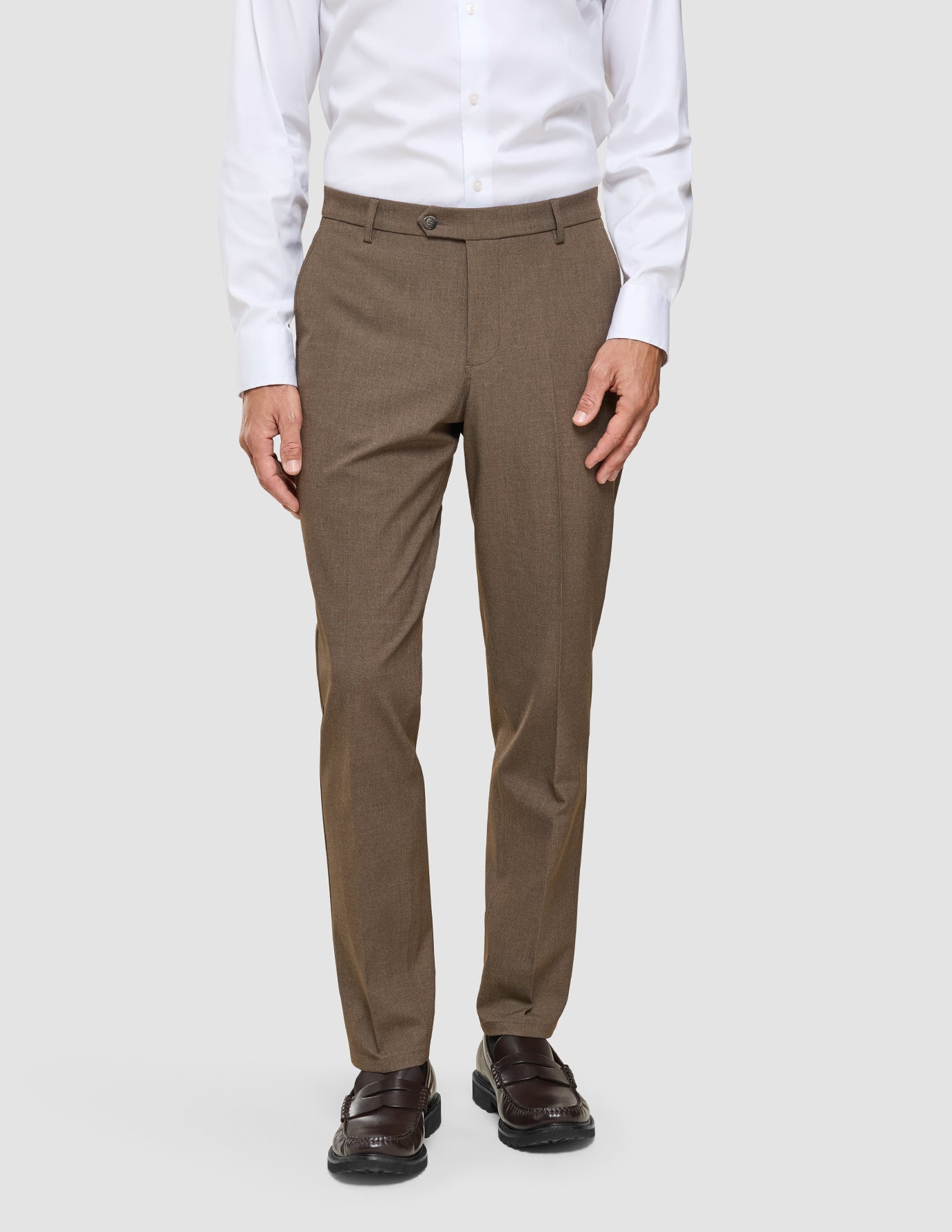 Essential Suit Pants Regular Saddle Brown Melange