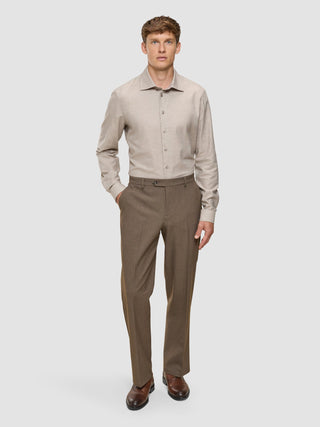 Essential Suit Pants Relaxed Fit Saddle Brown Melange