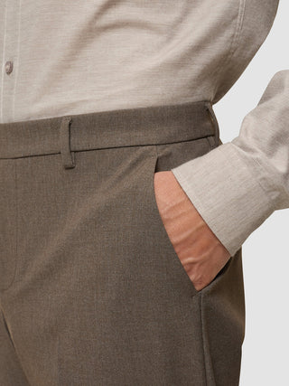 Essential Suit Pants Relaxed Fit Saddle Brown Melange