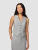 Essential Short Vest Light Grey Pinstriped