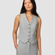 Essential Short Vest Light Grey Pinstriped