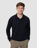 Everyday Knit Long Sleeve Polo Black